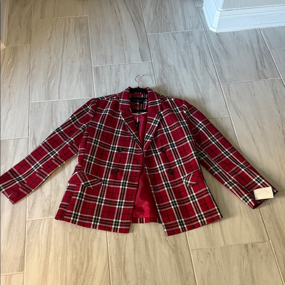 Velvet Heart Red Plaid Women's Blazer
